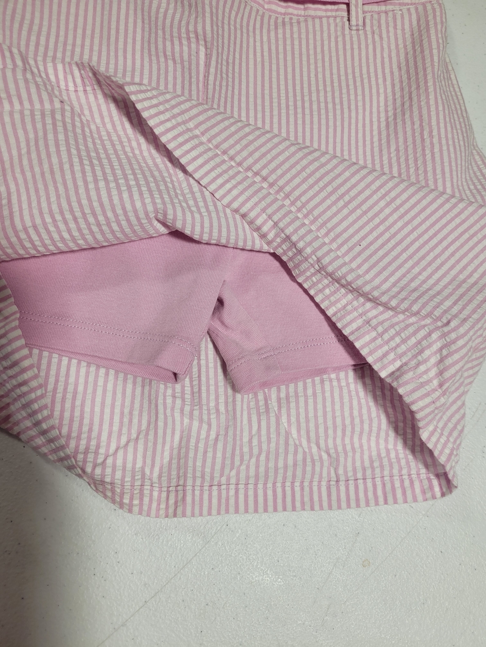 Gymboree Pink Striped Seersucker Skort with Bow Belt - Picture 3 of 5